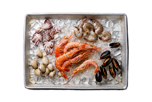 seafood platter on ice