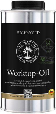 Natural worktop oil for wooden kitchen counters and tables — 0.5 L
