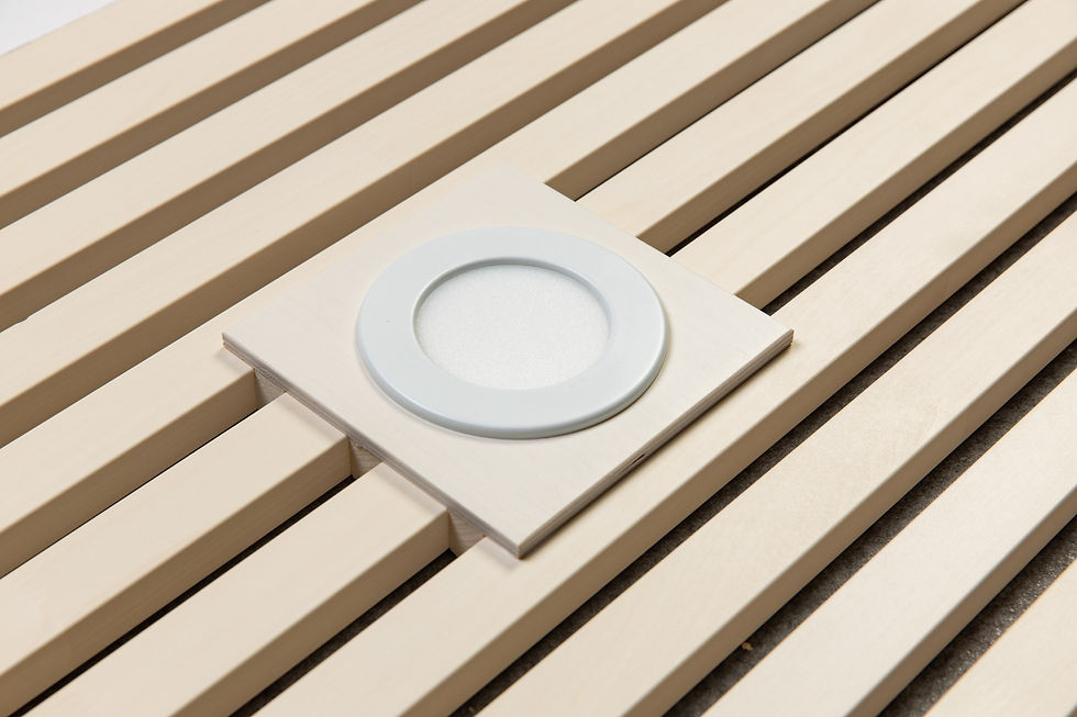 Thumbnail: PEKERWOOD universal plate 15x15 cm - white finish with light integration