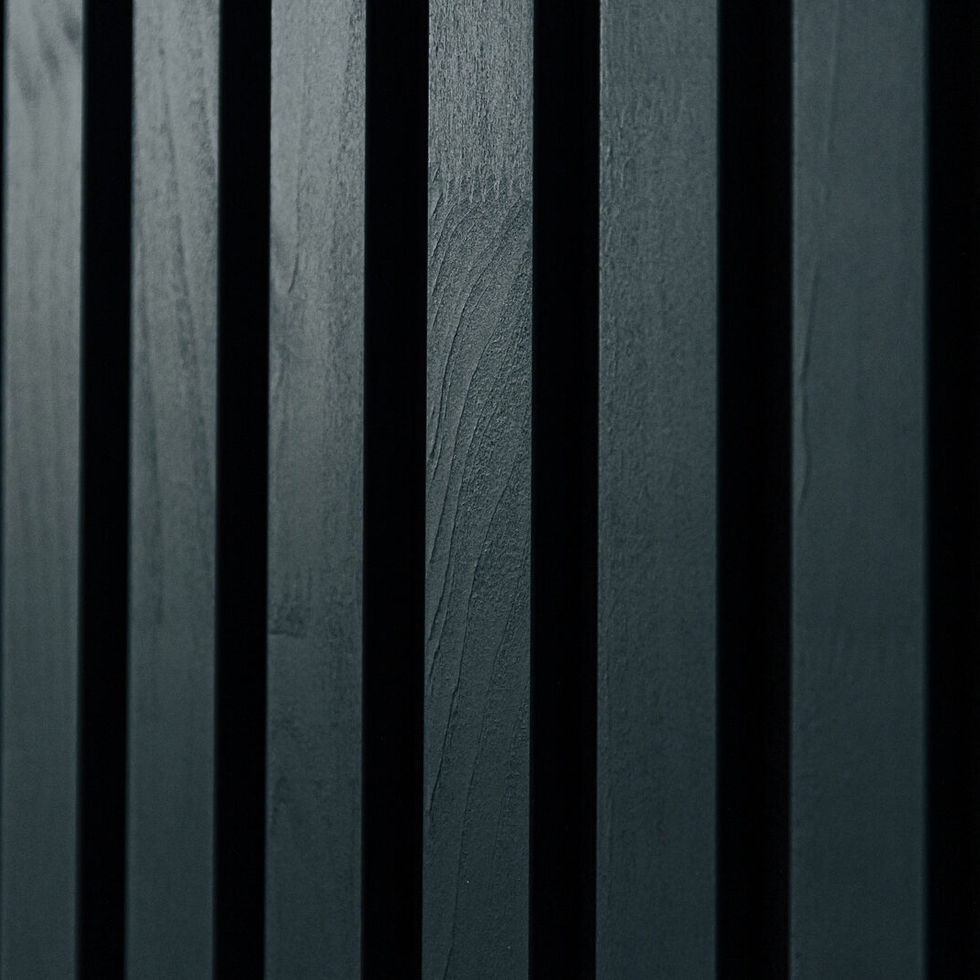 Real solid-aspen acoustic panels in anthracite finish