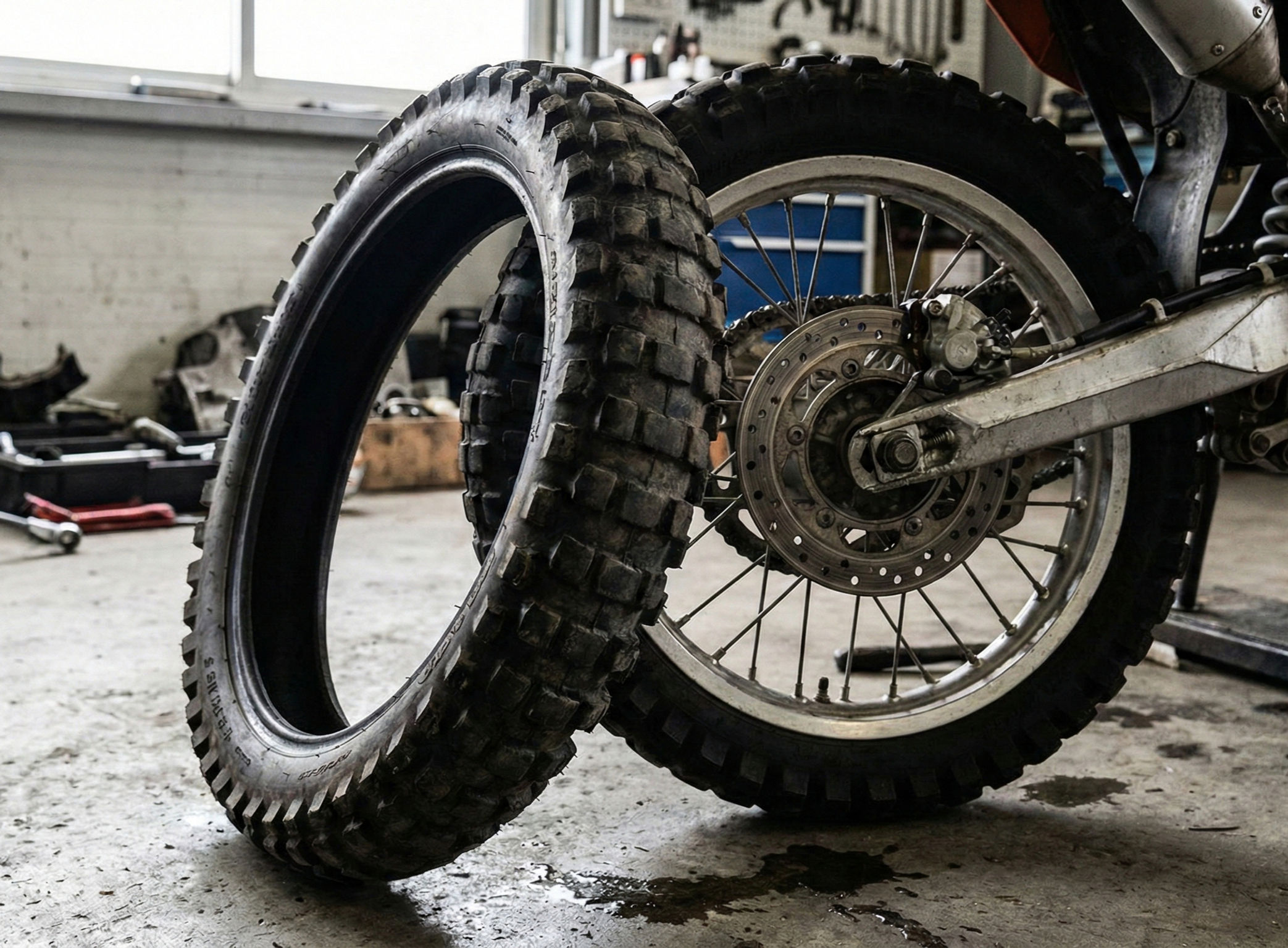 Motorcycle tire installation