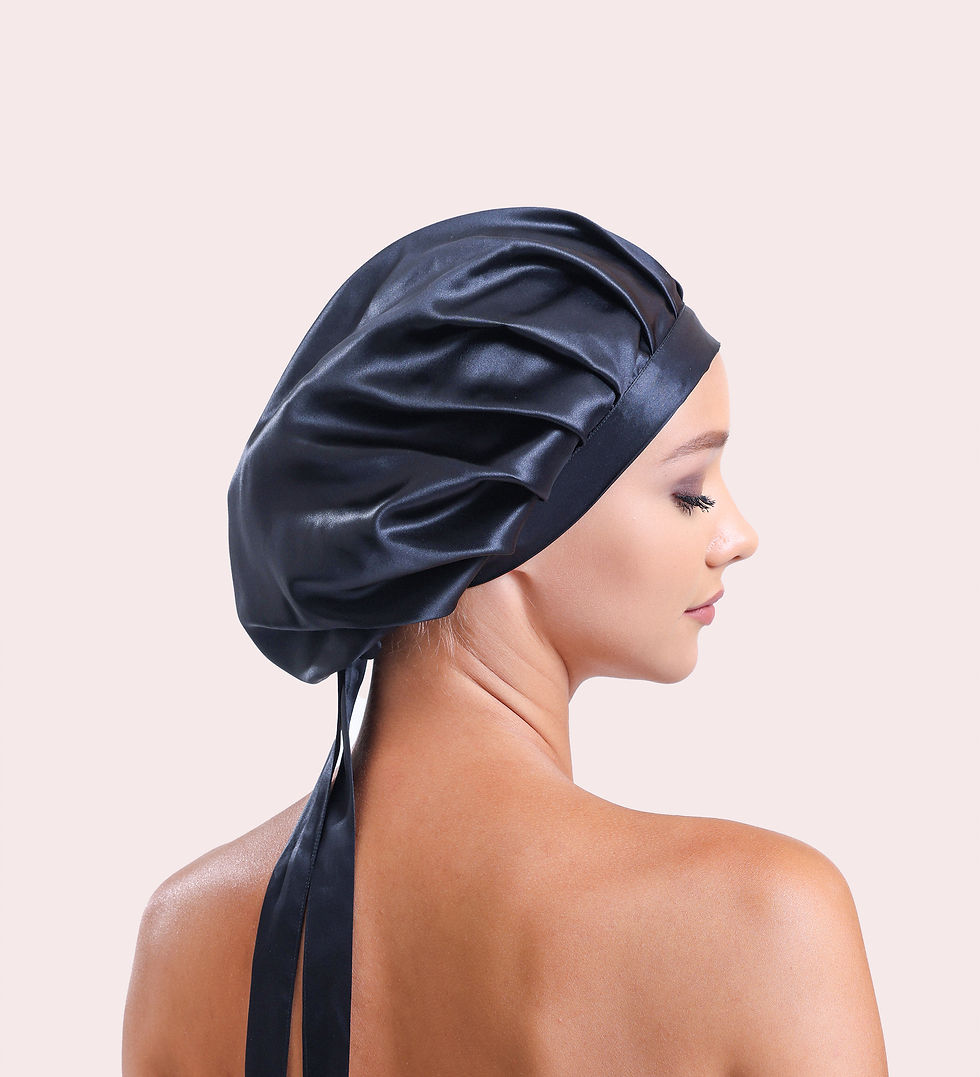 Thumbnail: 100% Pure Silk Hair Cap - Noir
