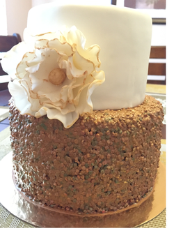 Gold Confetti Wedding Cake