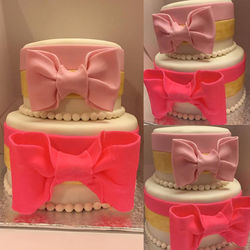 Pink Bows Baby Shower Cake