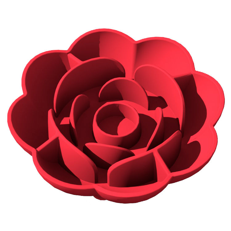Thumbnail: Pet Silicone Slow Feeder -rose Shaped Dog Bowl
