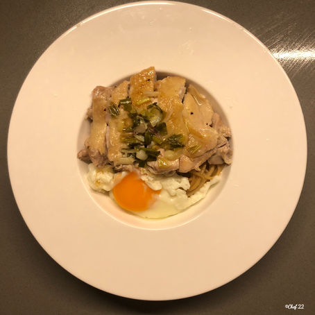 蔥油雞扒蛋意粉