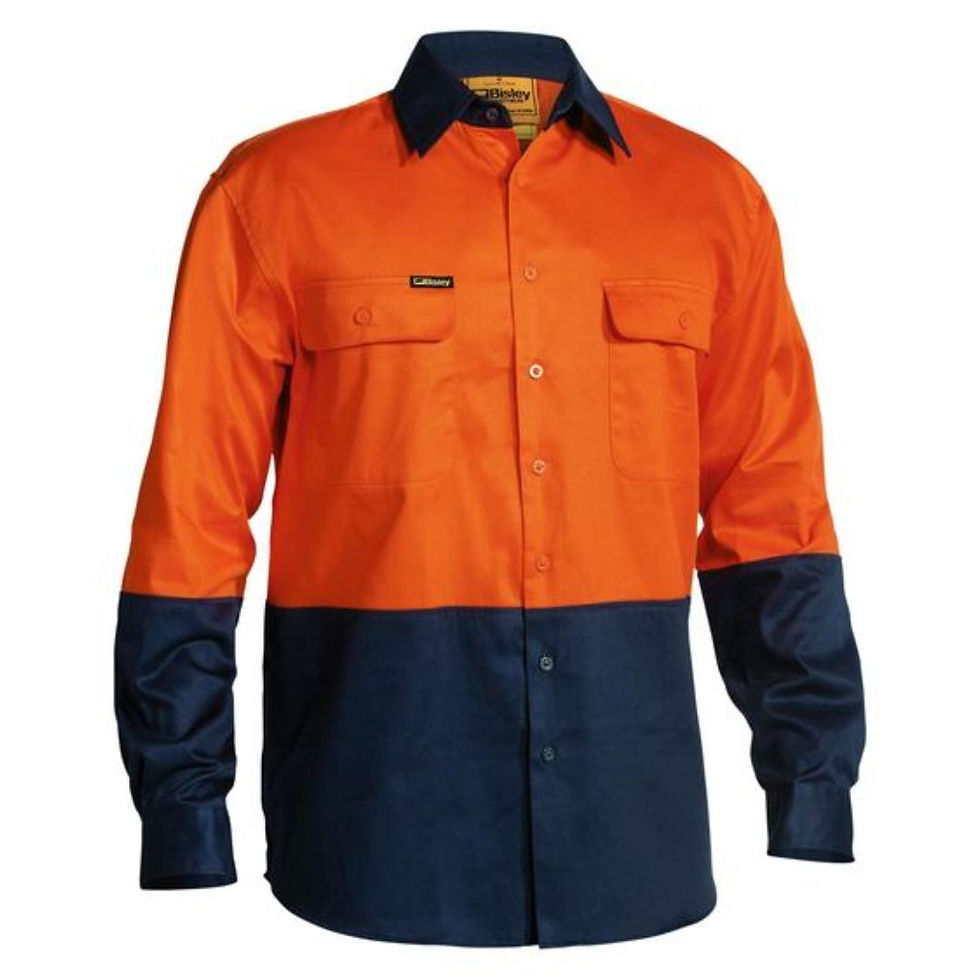 Thumbnail: Bisley Men's Shirt Long Sleeve Hi Vis Cotton Drill (BS6267)