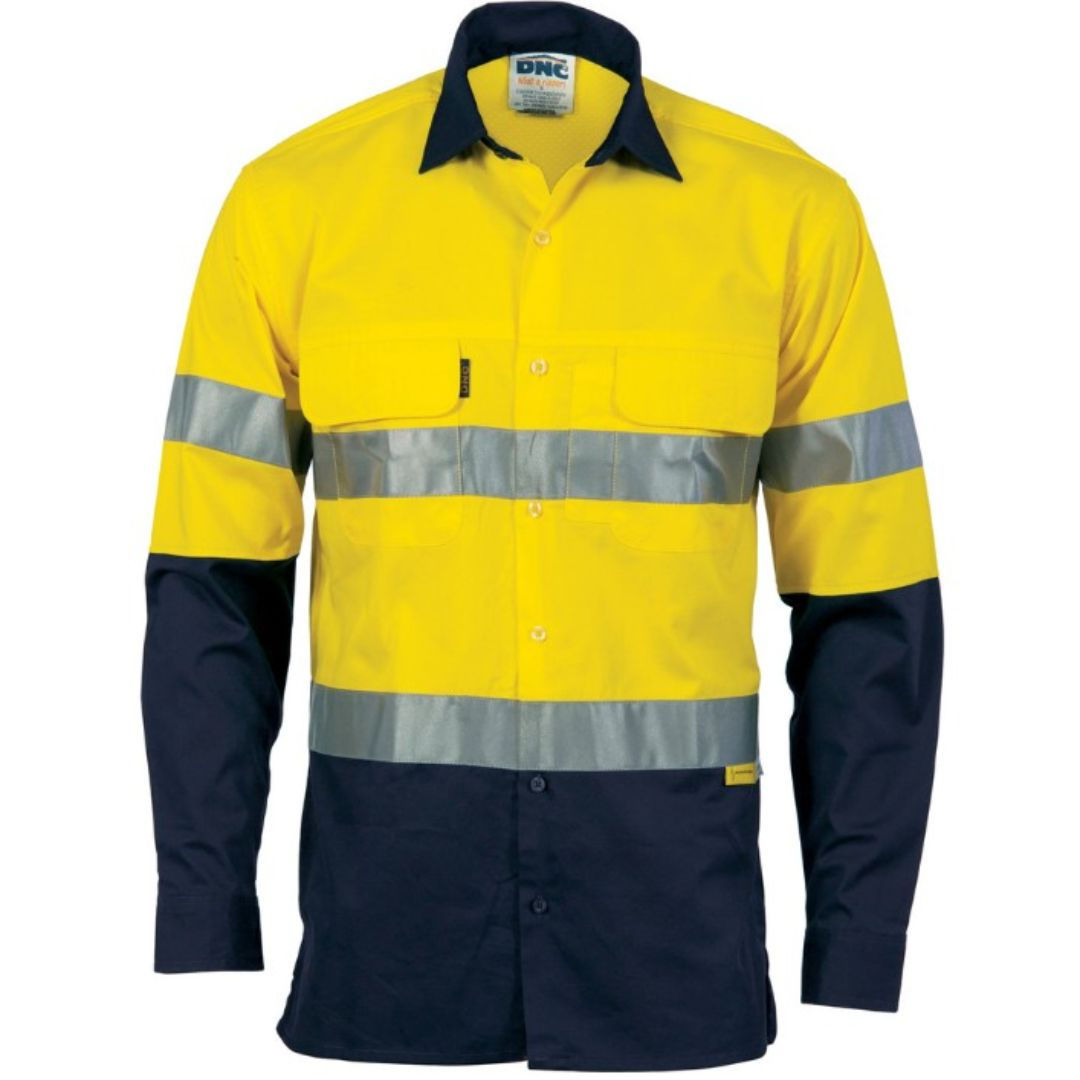 DNC Hi Vis 3 Way Cool Breeze Cotton Shirt with CSR/Tape LS (3948)