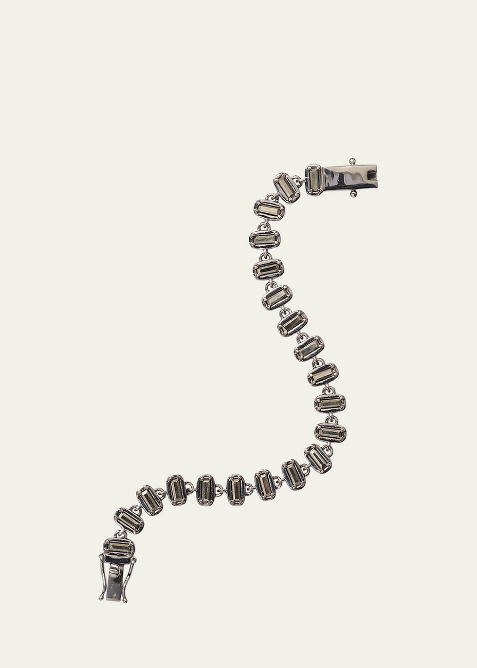 NAKARD 3D Baguette Pyrite Tile Chain Bracelet