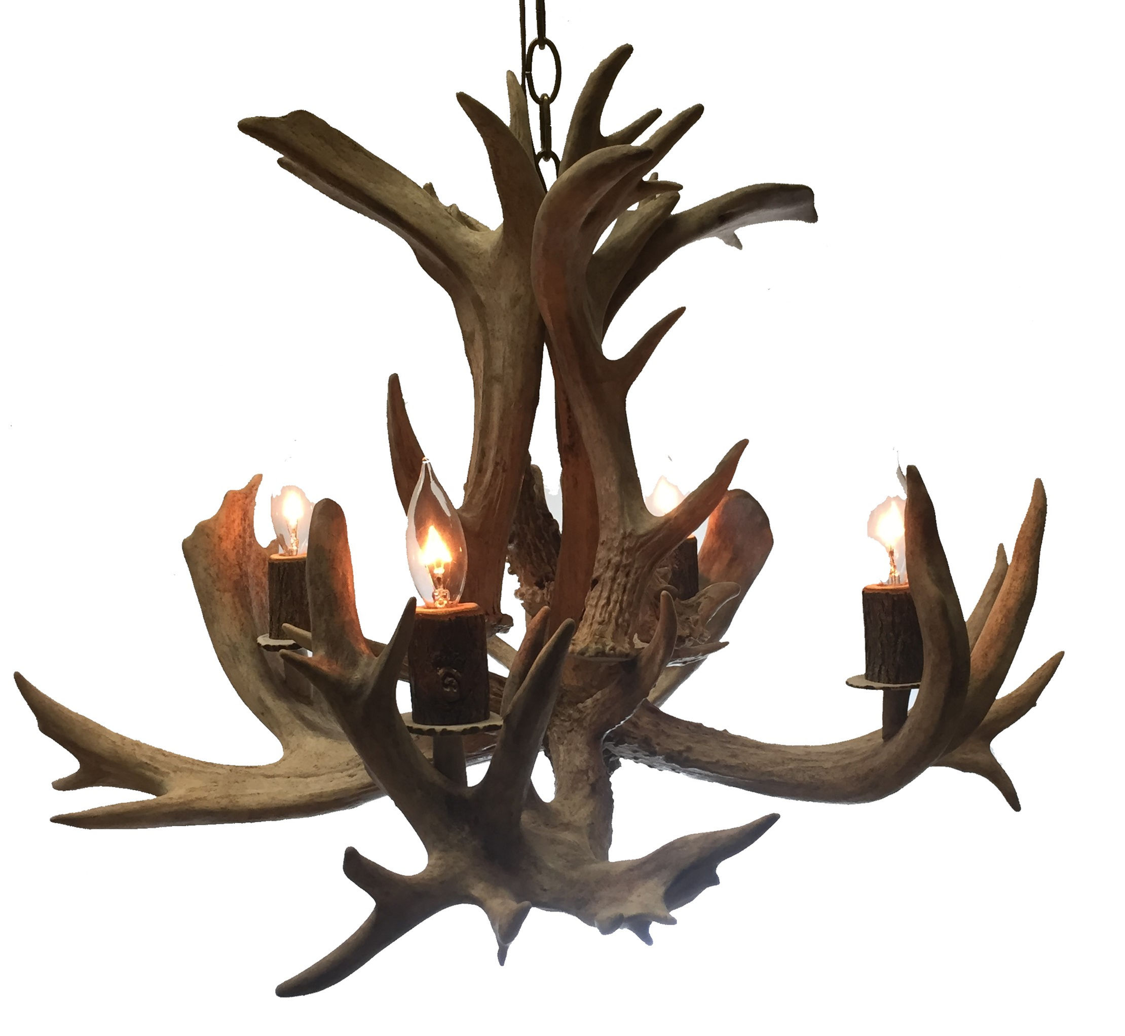 Four Light Whitetail Deer Antler Chandelier