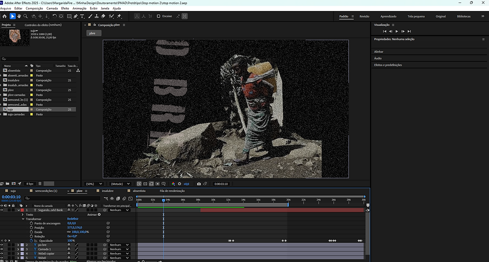 captura de ecrã da interface do After Effects