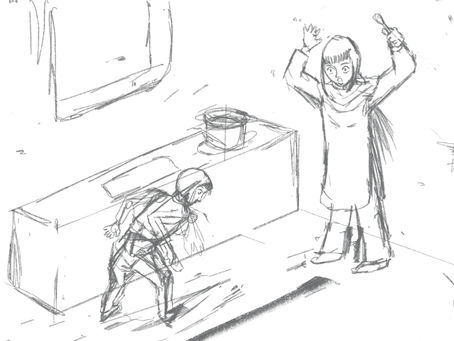 prototipagem 1. animação 1 - chhaupadi. esboços e storyboard.