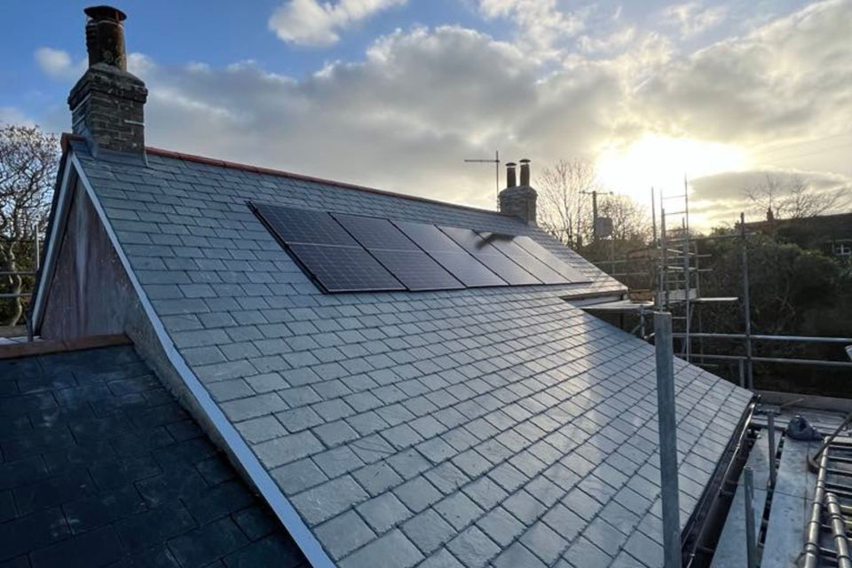 solar roof panel installation in cornwall
