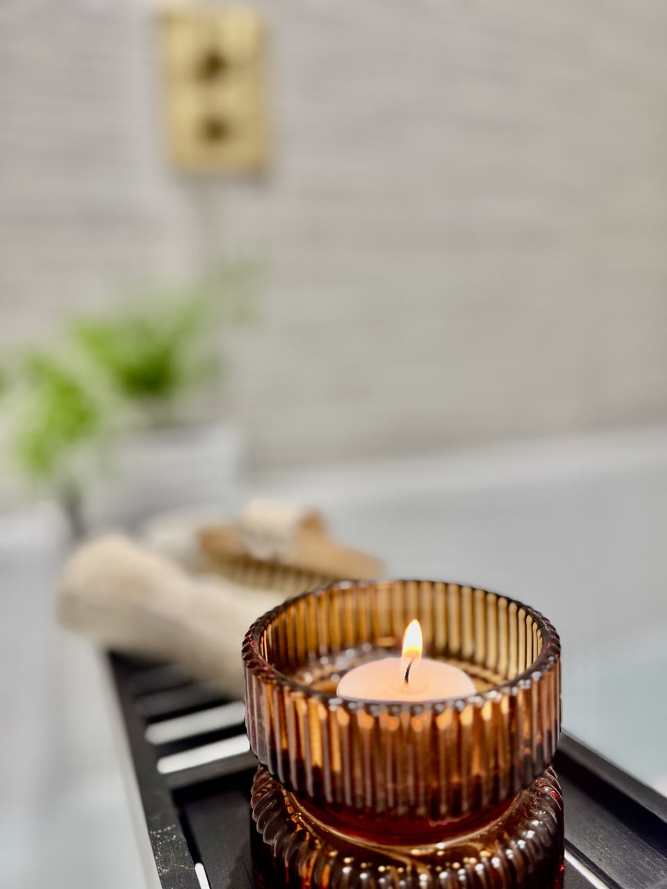 a candlelit bath