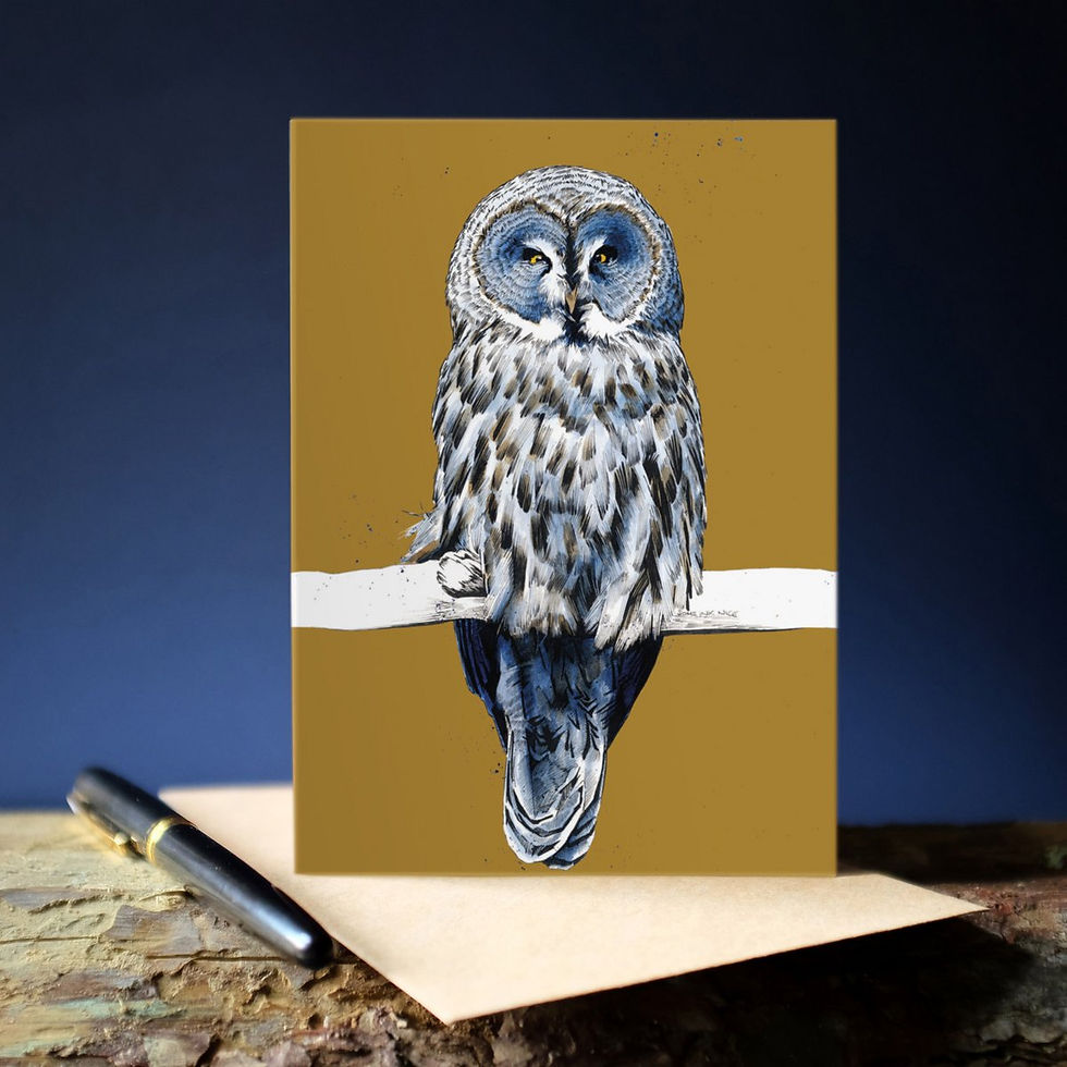Thumbnail: Kunstkaart Grote grijze uil