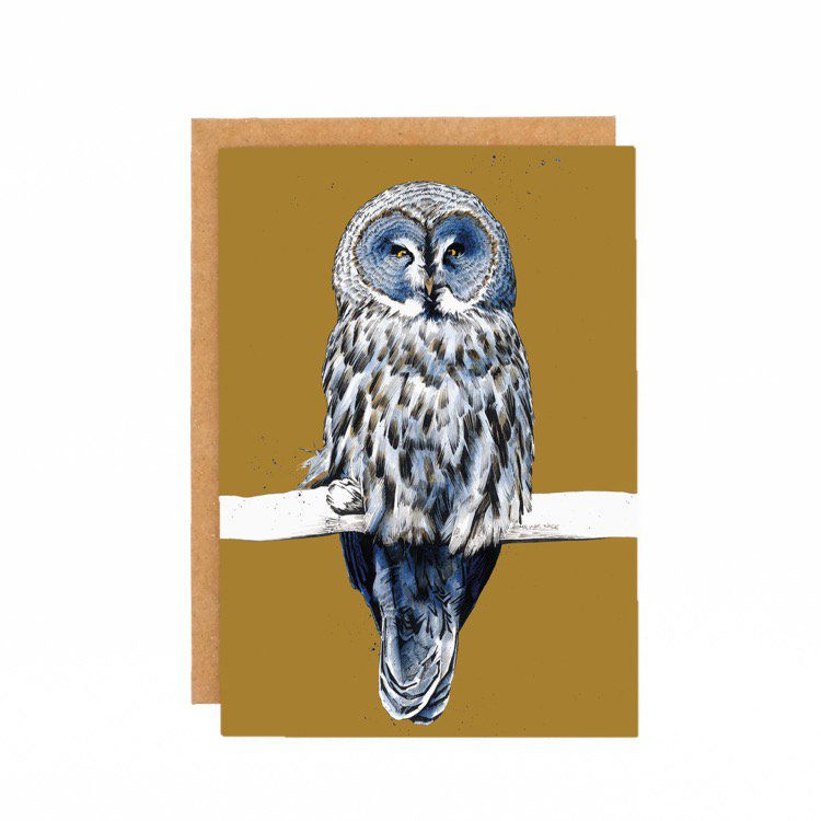 Kunstkaart Grote grijze uil