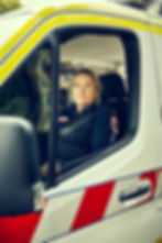 Paramedic in vehicle for the Ready Campaign Launch.