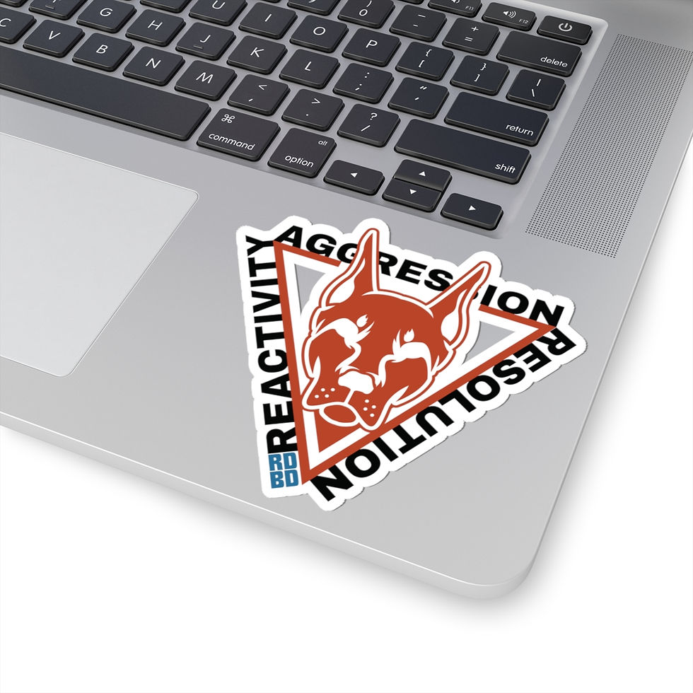 Thumbnail: Doberman Triangle Sticker — 'Aggression, Reactivity, Resolution' Kiss-Cut Vinyl