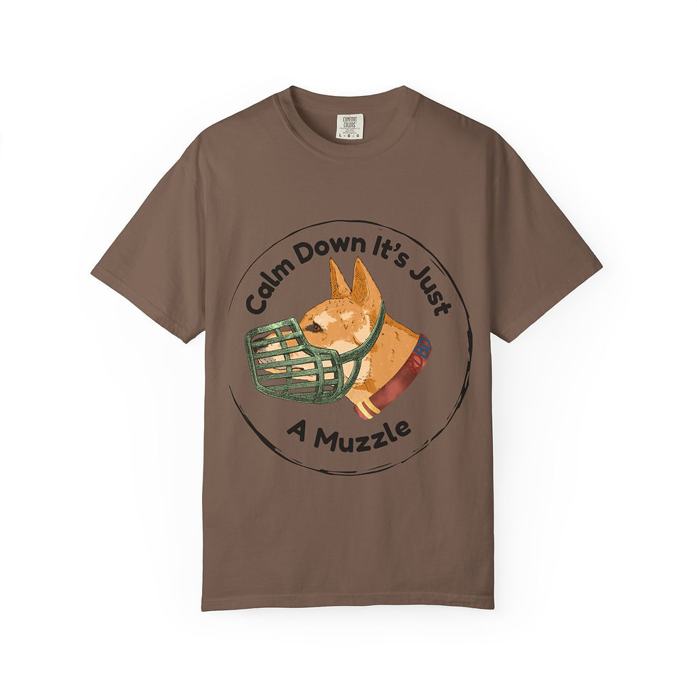 Thumbnail: Calm Down It’s Just A Muzzle T-Shirt — Dog Lover Muzzle Awareness Tee