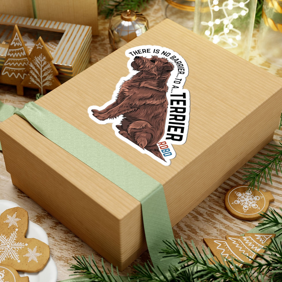 Thumbnail: Terrier Kiss-Cut Sticker — "There Is No Barrier to a Terrier"