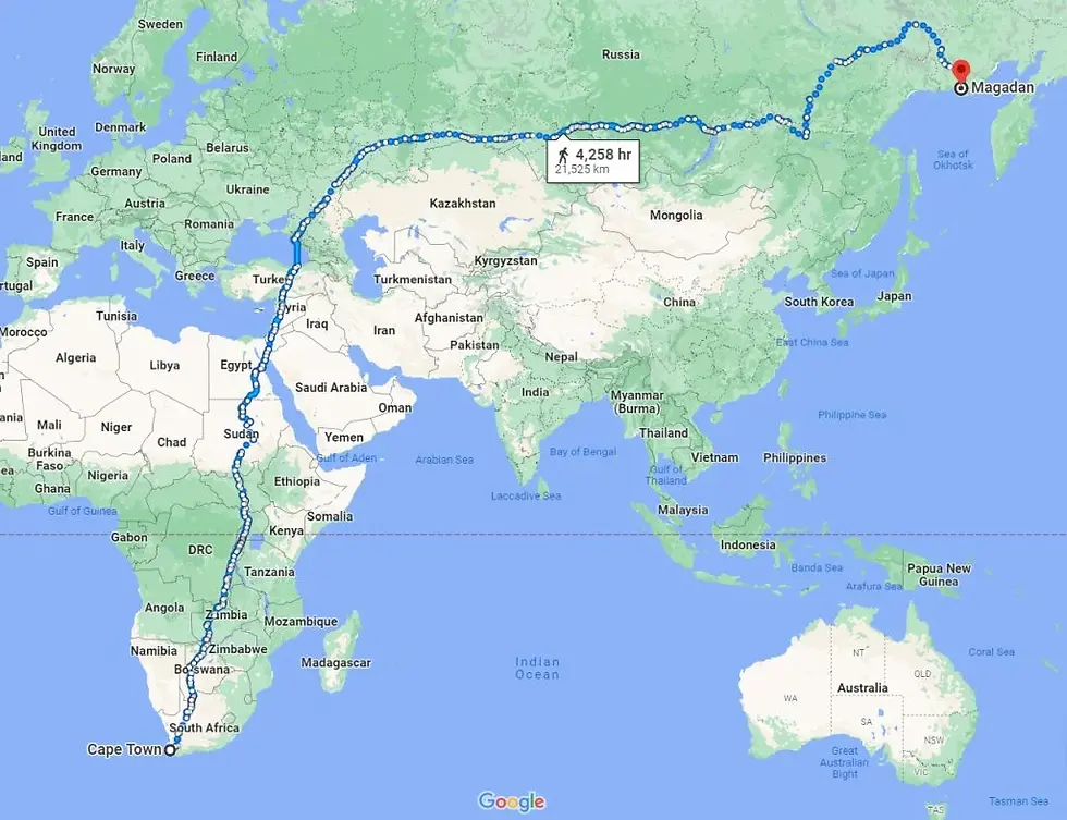 14,000 mile walk
