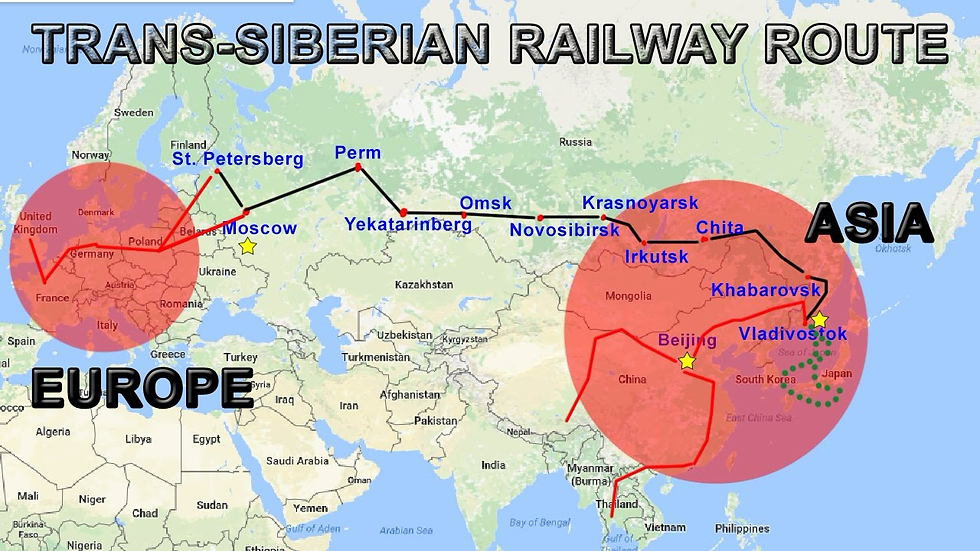 map of trans-siberian railway