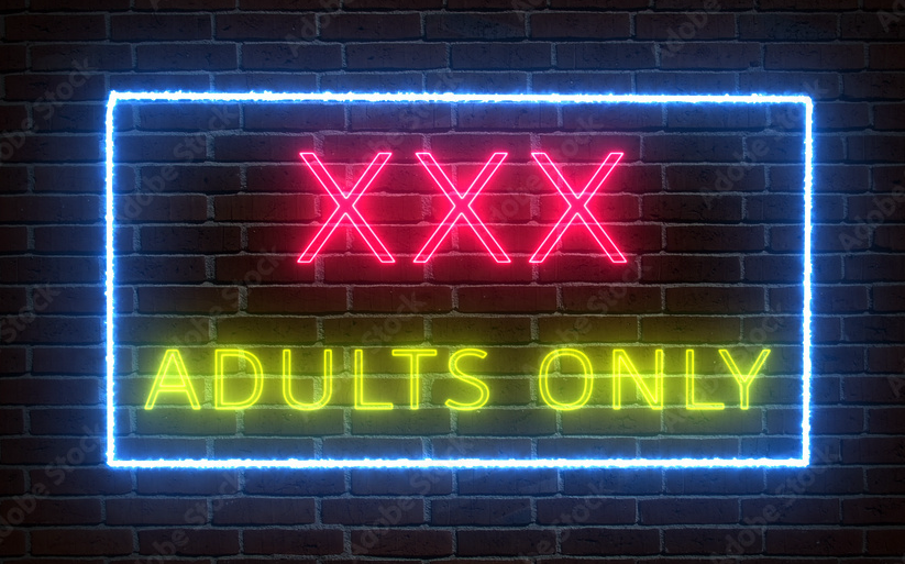 neon sign XXX adults only