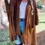 Thumbnail: Camel Soft Knitted Pocket Kimono Cardigan with Fringe