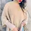 Thumbnail: Oatmeal Knitted Poncho Top