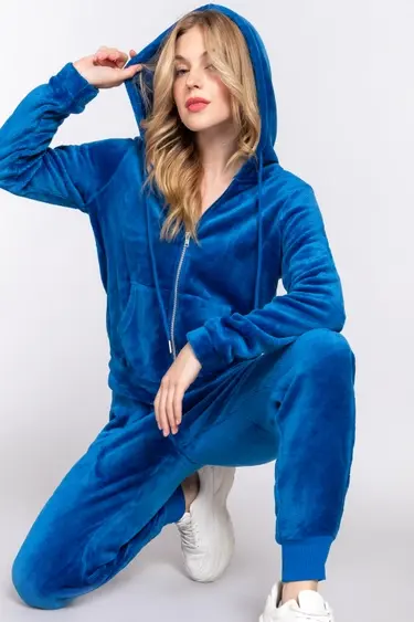 Thumbnail: Faux Fur Jacket & Jogger Pants Set