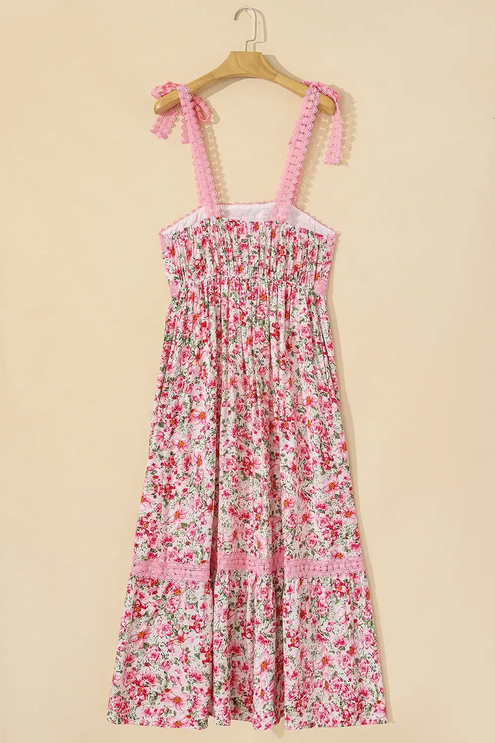 Thumbnail: Pink Floral Empire Waist Maxi Dress