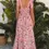 Thumbnail: Pink Floral Empire Waist Maxi Dress