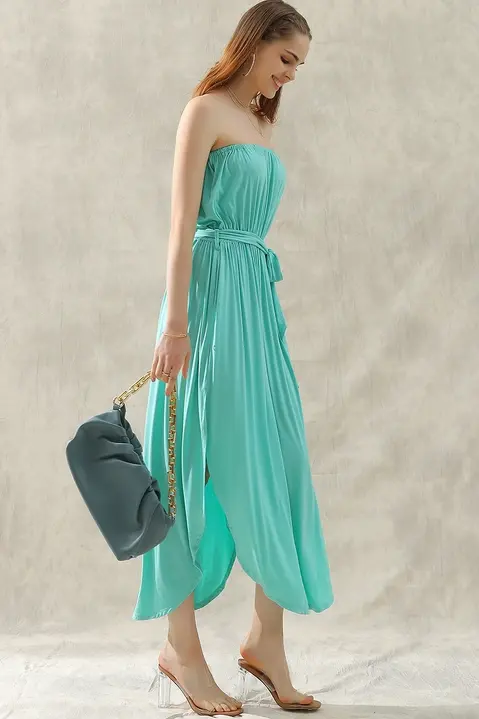 Thumbnail: Tube Top Maxi Dress with Waist Strap mint