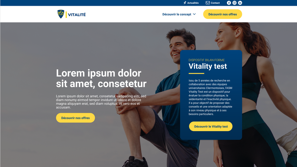 Maquette intermédiaire du site vitalité