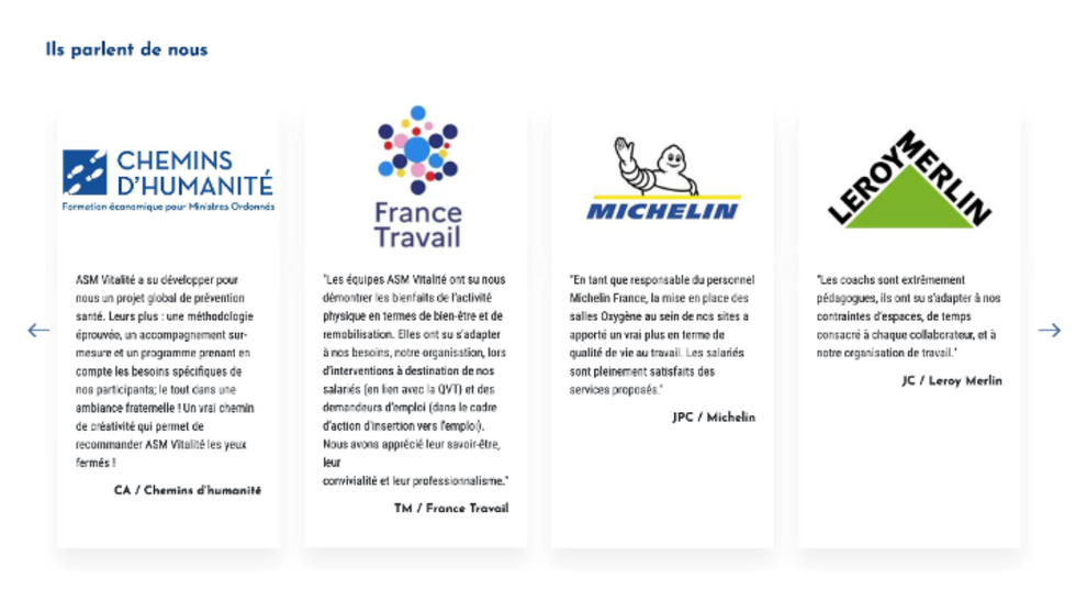 Ancien design du site vitalité