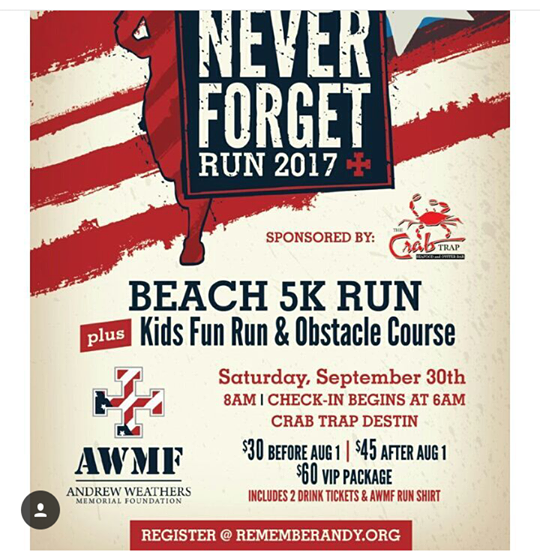 2017 Never Forget Run Public · Hosted by RememberAndy.org