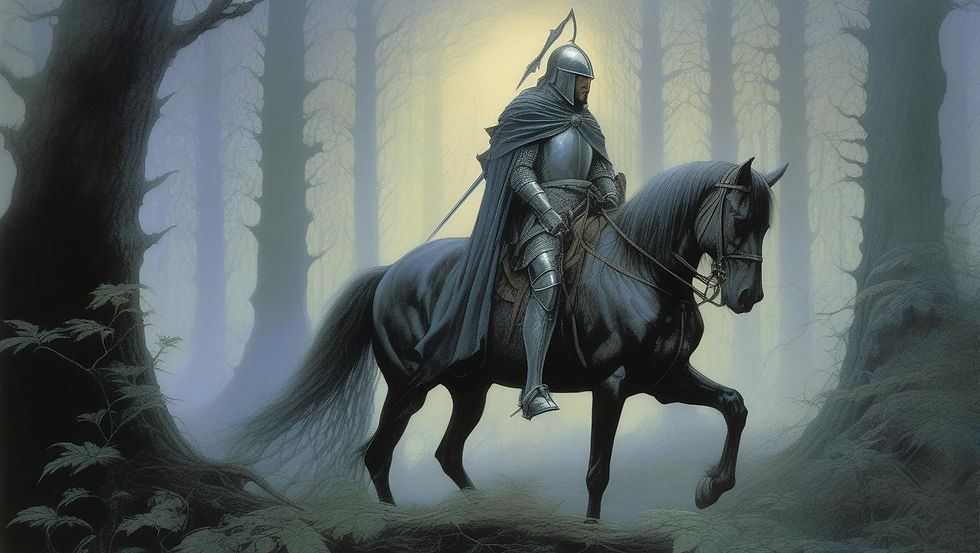 AI image, a warrior on his horse