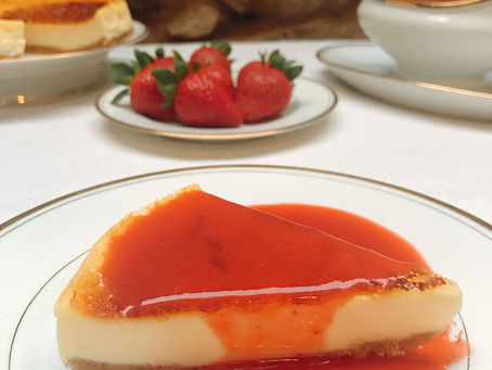 Cheesecake au coulis fraises - basilic