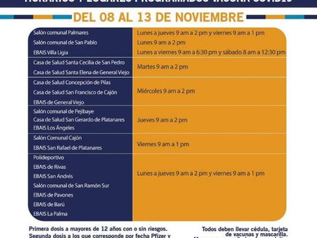 Estos son los lugares y horario en qué vacunarán contra Covid 19 está semana