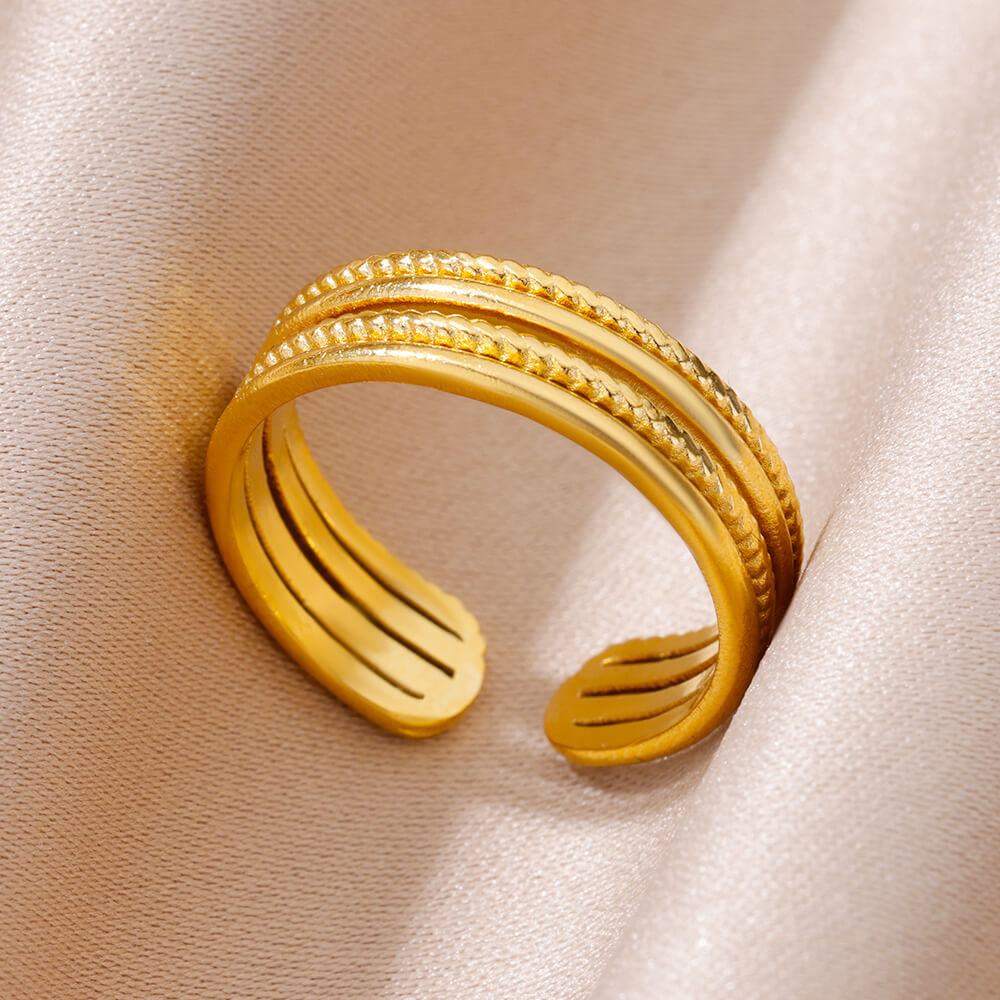 316L Stainless Steel Rings for Women Gold Color Never Fade Luxury Classic rings
