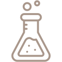 Icon of a bubbling chemistry flask.