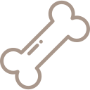 Stylized bone icon for pet care services
