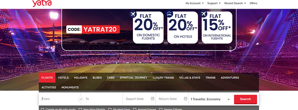 Yatra IPL Special Travel Offer