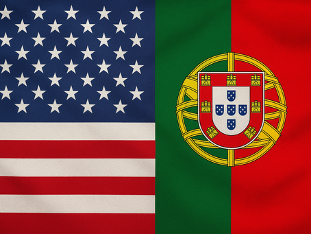 USA Flag and Portugal Flag combined