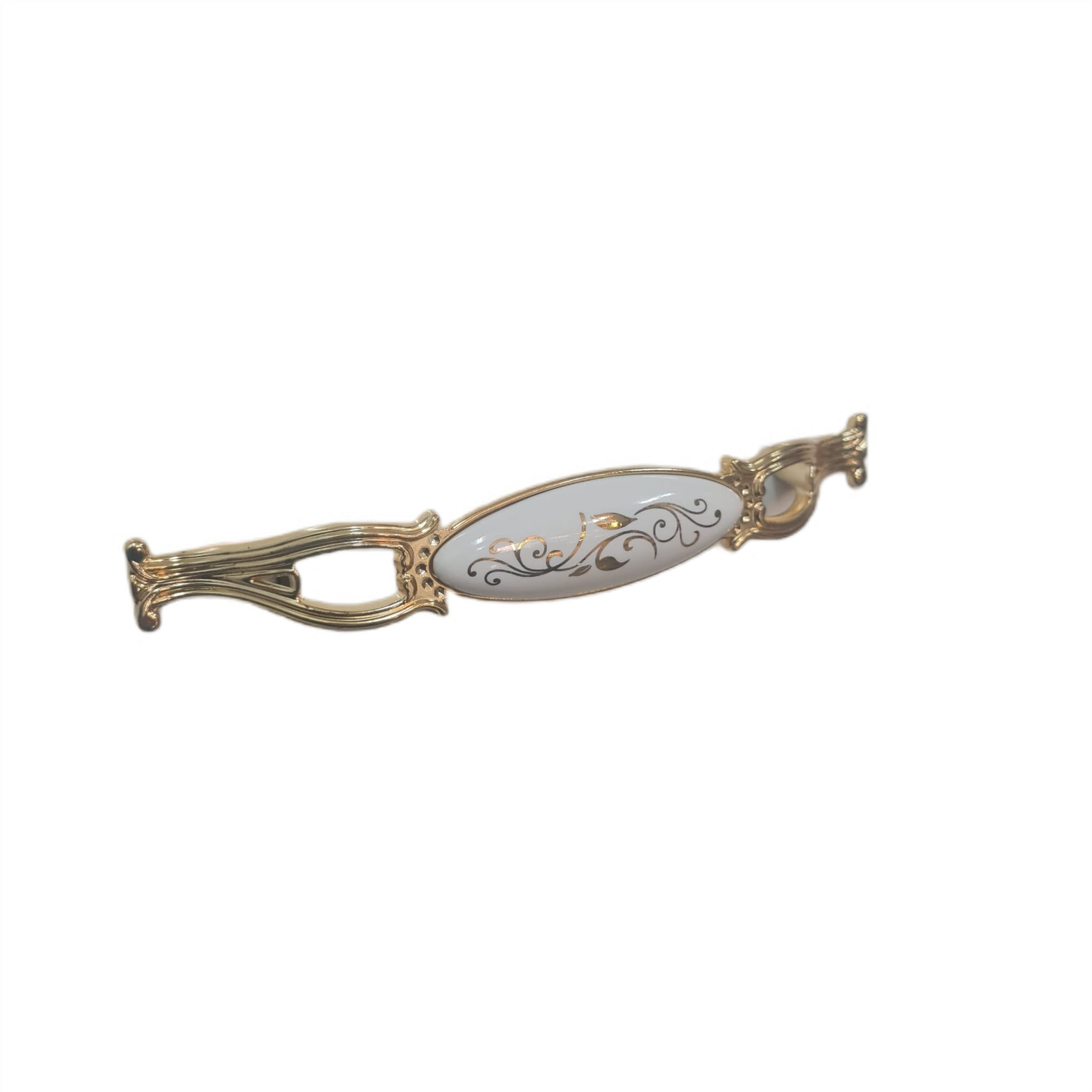 ZÜMRE 128 mm Metal GOLD Kasa Beyaz Sarmasık Desenli / 5 ADET