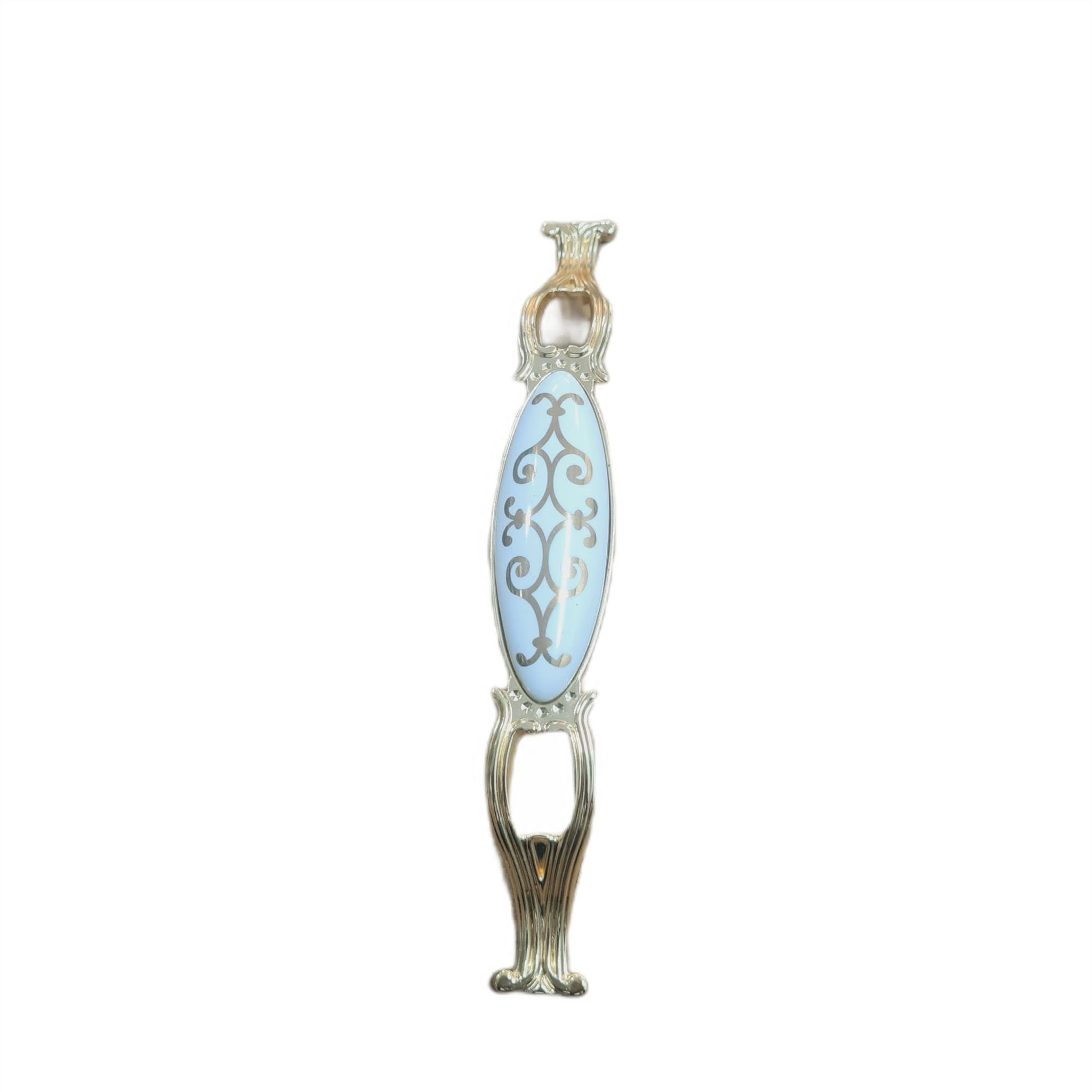 ZÜMRE 128 mm Metal GOLD Kasa Beyaz Desenli Desenli / 4 ADET