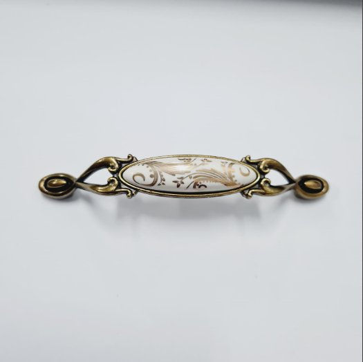 Миниатюра: MİRAY 96 mm Metal antik sarı beyaz porselen desenli / 5 ADET