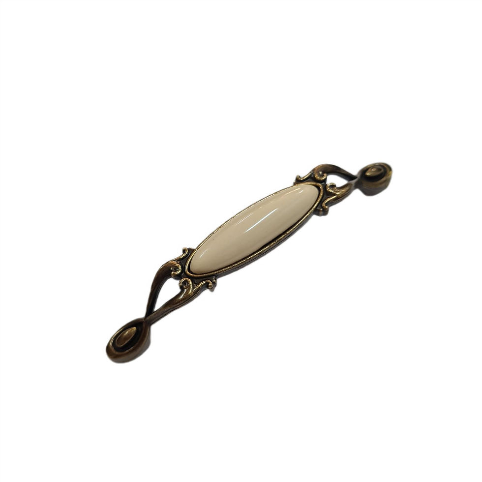 Narin 96 mm Metal antik sarı  krem porselen  / 5 ADET