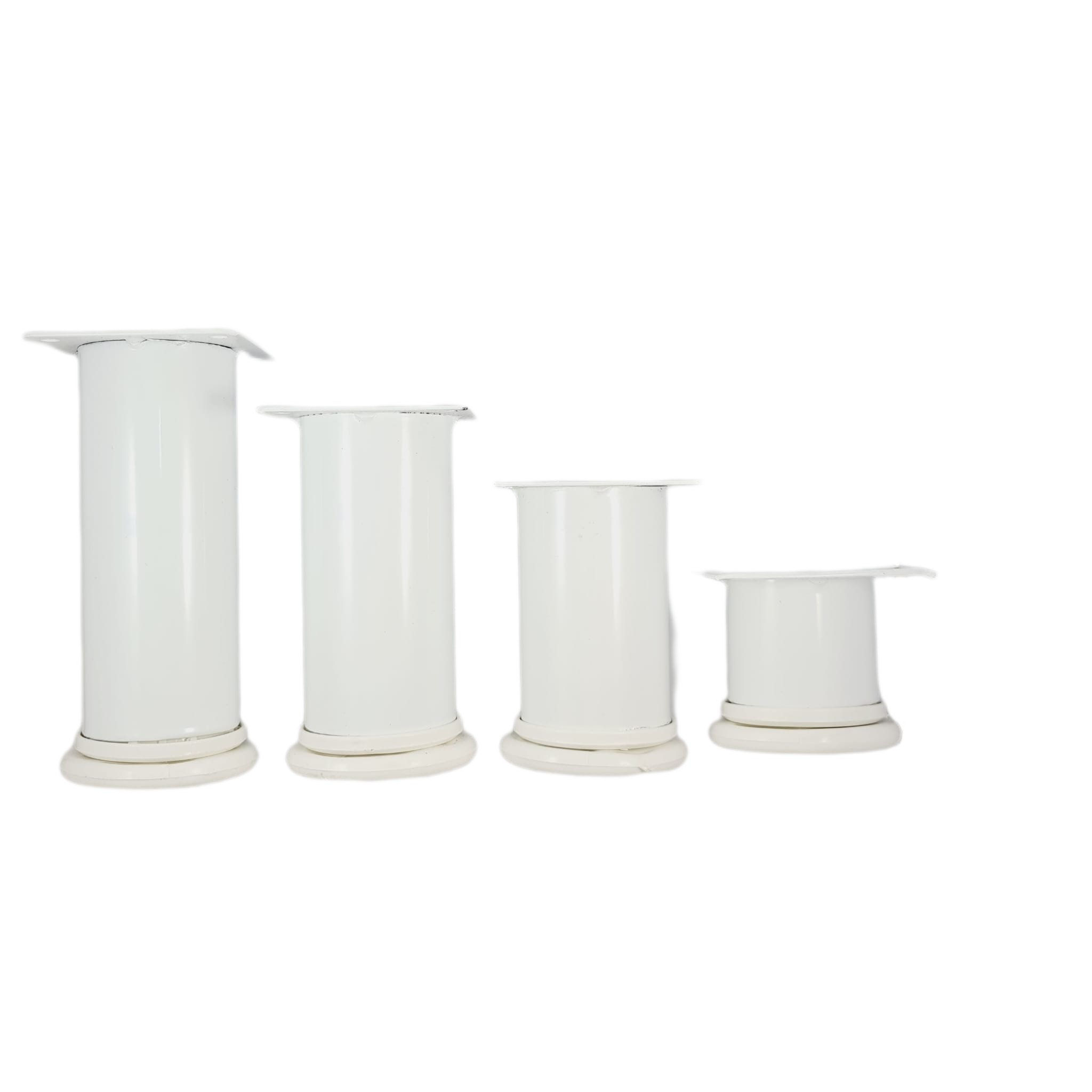 Metal Yuvarlak Mobilya Ayağı 40’lık 12 cm Beyaz (4 Adet)