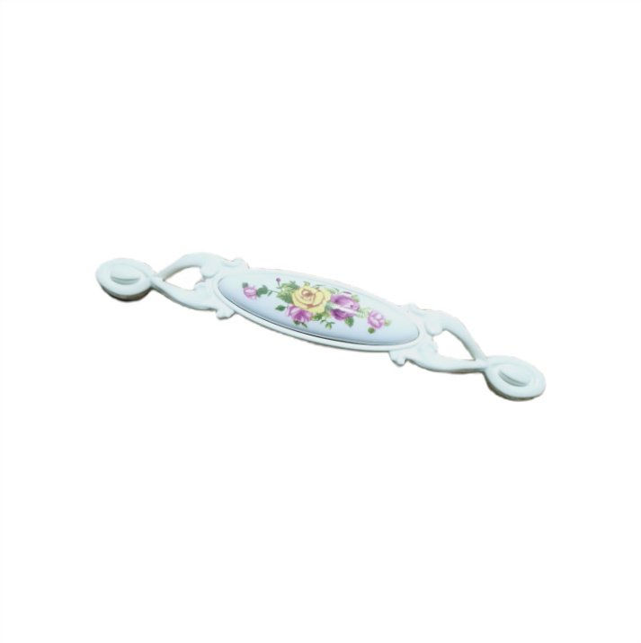 Narin 96 mm Metal beyaz Kasa Beyaz SARI GÜL Desenli / 5 ADET